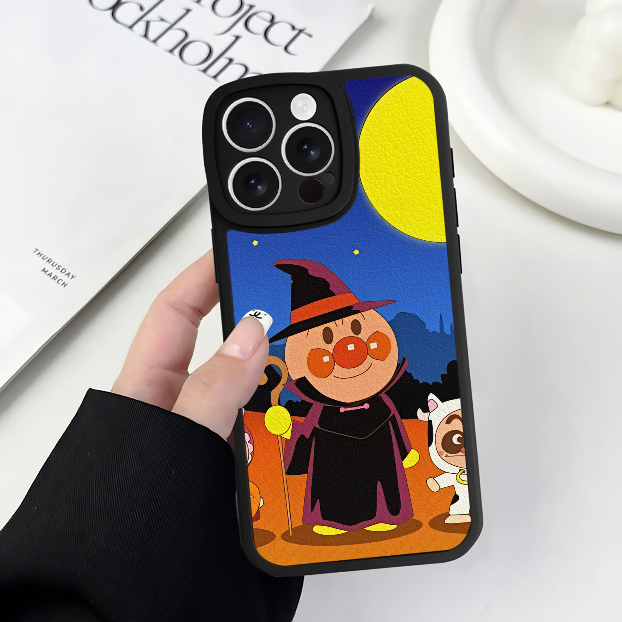 （画像用） アンパンマン Anpanman 【iPhone 16シリーズ対応】シリコンスマホケース（レザー調） 材質：シリコン